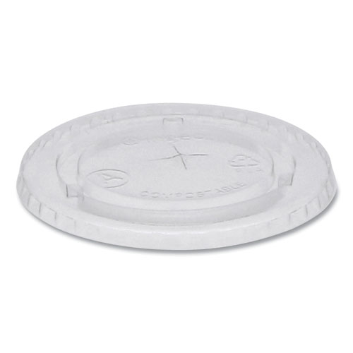 EarthChoice Compostable Cold Cup Lid with Straw Slot for A Cups, Fits 7, 9, 20 oz A Cups, 1,020/Carton