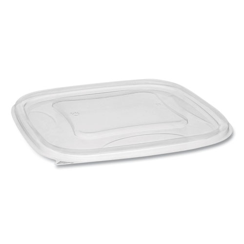 Pactiv EarthChoice Recycled Plastic Square Flat Lids, 5.5 x 5.5 x 0.75, Clear, 504/Carton