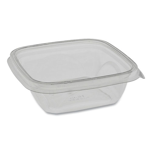EARTHCHOICE RECYCLED PET SQUARE BASE SALAD CONTAINERS, 5 X 5 X 1.63, 12 OZ, CLEAR, 504/CARTON