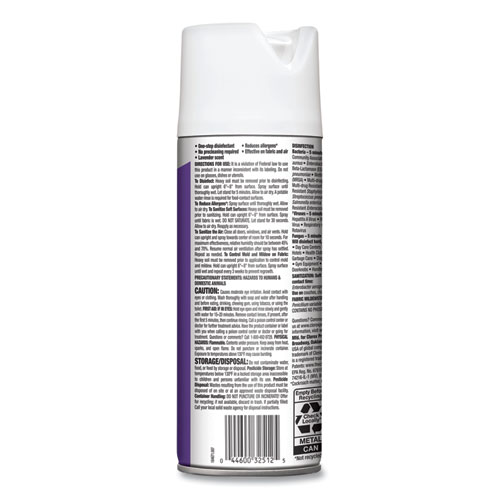 Image of 4 in One Disinfectant and Sanitizer, Lavender, 14 oz Aerosol Spray, 12/Carton