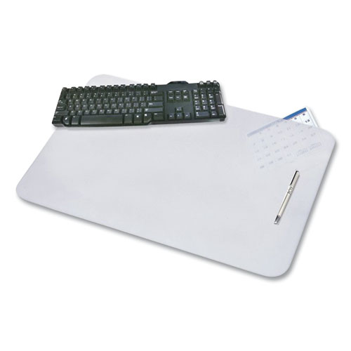 Image of KrystalView Desk Pad with Antimicrobial Protection, 17 x 12, Frosted Finish, Clear