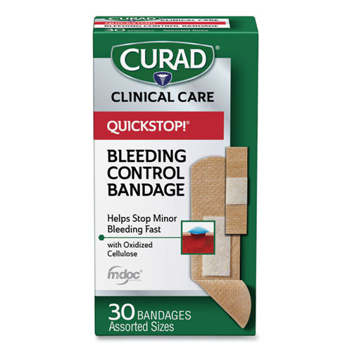 Image of QuickStop Flex Fabric Bandages, Assorted, 30/Box