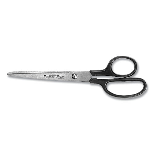 Image of Westcott® Contract Stainless Steel Standard Scissors, 7" Long, 3.13" Cut Length, Black Straight Handle