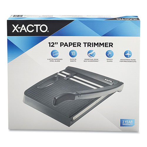Image of X-Acto® 10-Sheet Guillotine Trimmer, 10 Sheets, 12" Cut Length, Plastic Base, 13 X 13