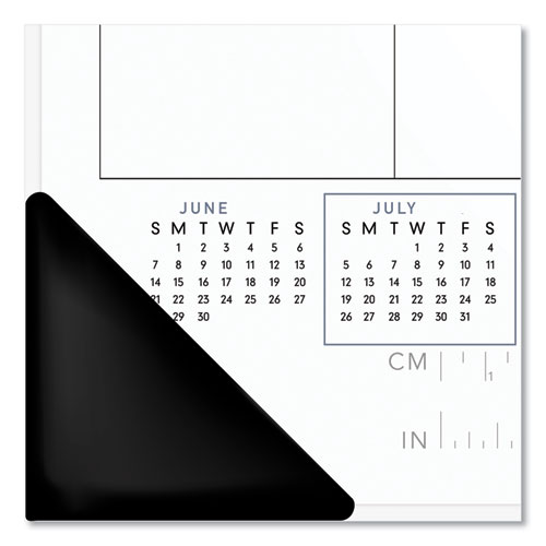 Image of Academic Monthly Desk Pad, 21.75 x 17, White/Black Sheets, Black Binding/Corners, 12-Month (July to June): 2022 to 2023