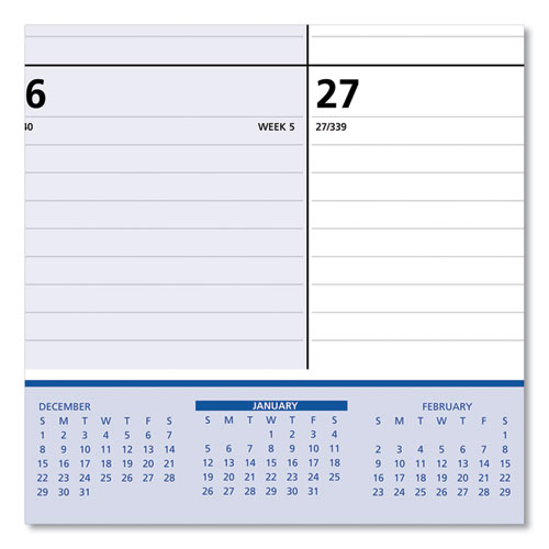 QuickNotes Desk Pad, 22 x 17, White/Blue/Yellow Sheets, Black Binding, Clear Corners, 13-Month (Jan to Jan): 2024 to 2025