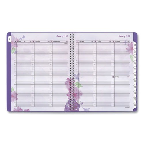 Image of At-A-Glance® Beautiful Day Weekly/Monthly Planner, Vertical-Column Format, 11 X 8.5, Purple Cover, 13-Month (Jan To Jan): 2024 To 2025