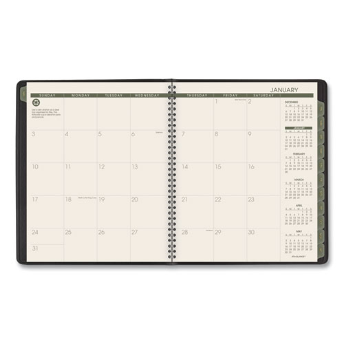 Recycled Monthly Planner, 11 x 9, Black Cover, 13-Month (Jan to Jan): 2022 to 2023