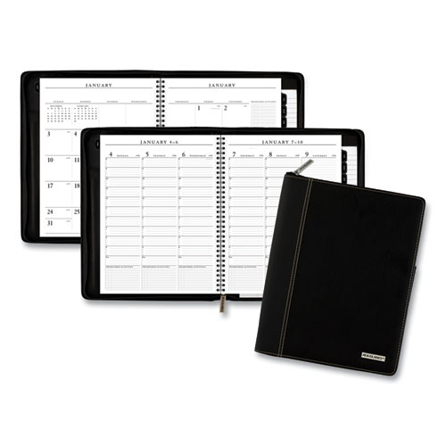 Executive Weekly Vertical-Column Appointment Book, Telephone/Address Section, 11 x 8.25, Black, 12-Month (Jan-Dec): 2023