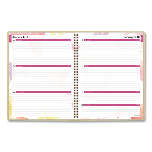 Image of At-A-Glance® Watercolors Weekly/Monthly Planner, Watercolors Artwork, 11 X 8.5, Multicolor Cover, 12-Month (Jan To Dec): 2024