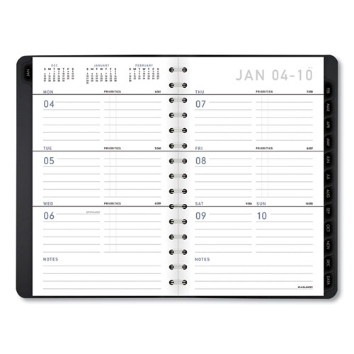 Image of At-A-Glance® Contemporary Weekly/Monthly Planner, Open-Block Format, 8.5 X 5.5, Black Cover, 12-Month (Jan To Dec): 2022