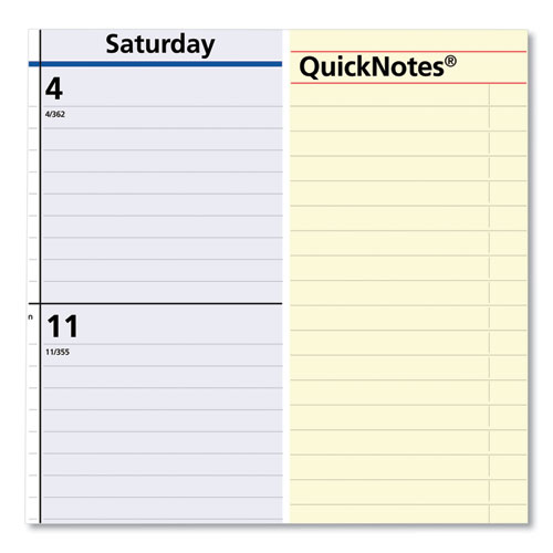 Image of At-A-Glance® Quicknotes Desk Pad, 22 X 17, White/Blue/Yellow Sheets, Black Binding, Clear Corners, 13-Month (Jan To Jan): 2024 To 2025
