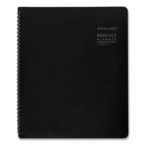 Contemporary Monthly Planner, Premium Paper, 11 x 9, Black Cover, 12-Month (Jan to Dec): 2023