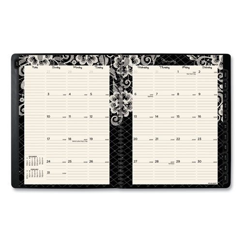 Image of At-A-Glance® Lacey Weekly Block Format Professional Appointment Book, Lacey Artwork, 11 X 8.5, Black/White, 13-Month (Jan-Jan): 2024-2025