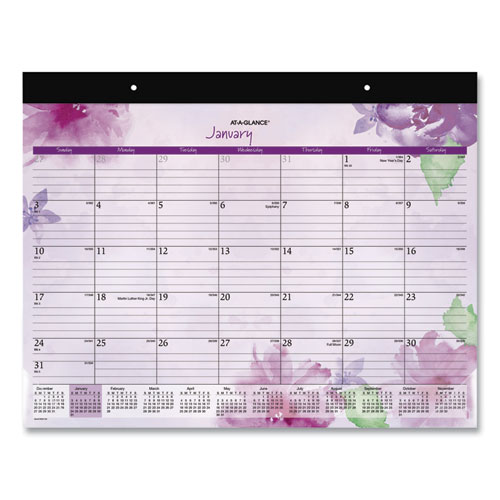 22 x 17 2022 with Corner Protectors Jul 18 Monthly Desk/Wall Calendar 2-in-1 Dec Watercolor Floral 2021-2022 Desk Calendar 2021 Ruled Blocks 