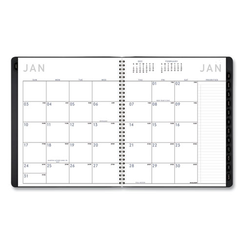 Image of At-A-Glance® Contemporary Monthly Planner, Premium Paper, 11 X 9, Black Cover, 12-Month (Jan To Dec): 2024