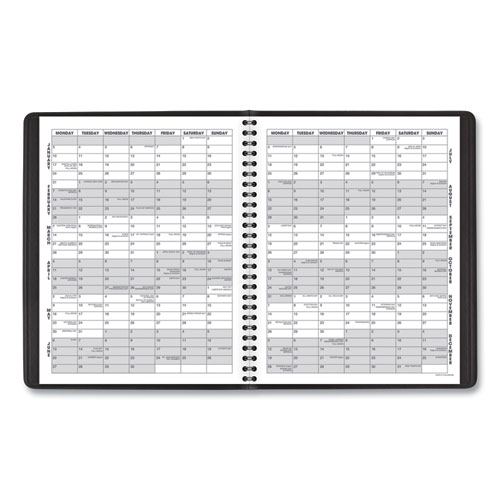 Monthly Planner, 8.75 x 7, Black Cover, 18-Month (July to Dec): 2021 to 2022