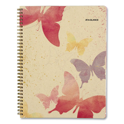 Watercolors Weekly/Monthly Planner, Watercolors Artwork, 11 x 8.5, Multicolor Cover, 12-Month (Jan to Dec): 2024