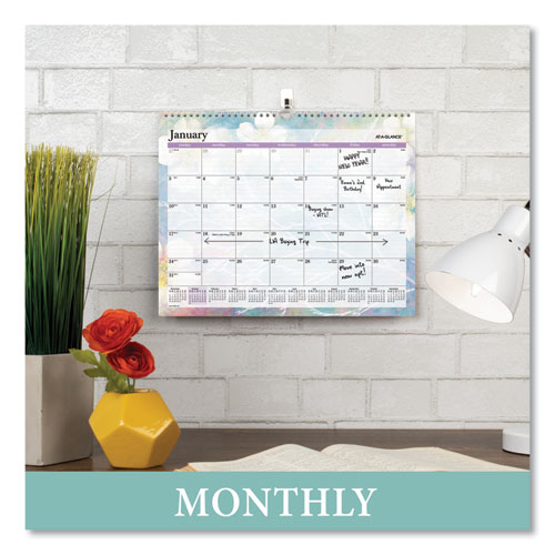 Image of At-A-Glance® Dreams Monthly Wall Calendar, Dreams Seasonal Artwork, 15 X 12, Multicolor Sheets, 12-Month (Jan To Dec): 2024