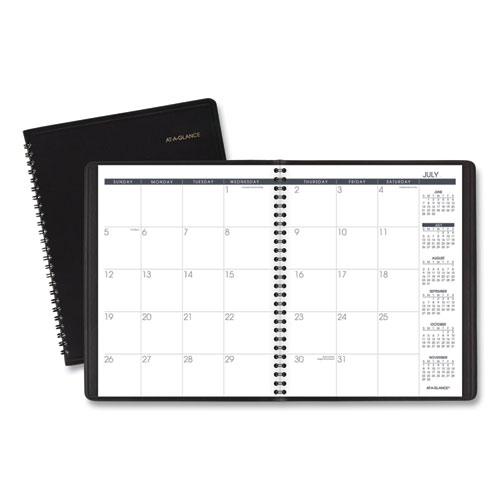 AT-A-GLANCE® Monthly Planner, 8.75 x 7, Black, 2022