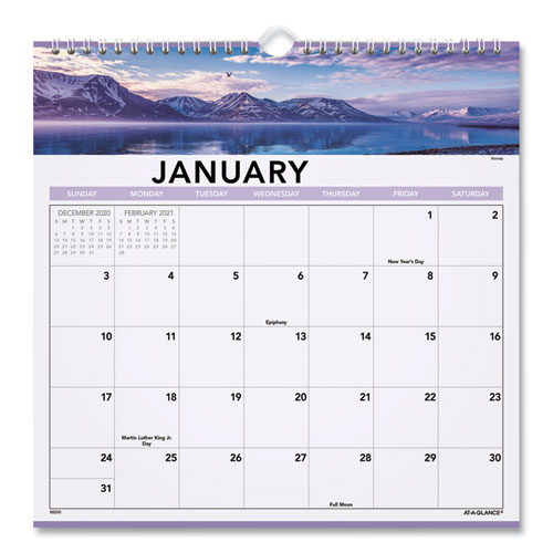 Landscape Monthly Wall Calendar, 12 x 12, 2022