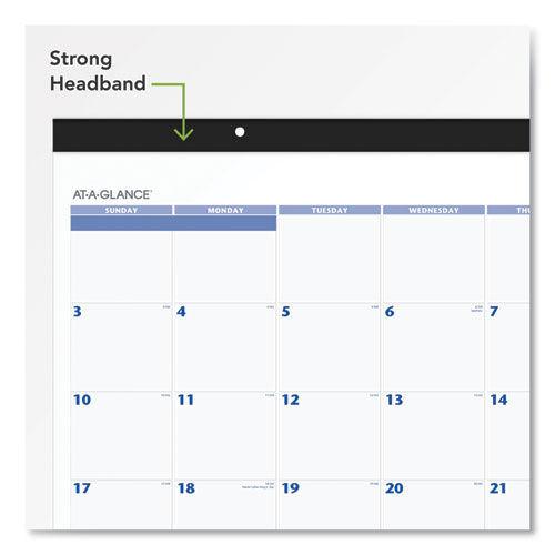 Image of At-A-Glance® Desk Pad, 22 X 17, White Sheets, Black Binding, Black Corners, 12-Month (Jan To Dec): 2024
