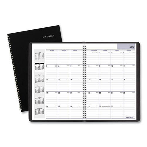 AT-A-GLANCE® Academic Monthly Planner, 12 x 8, Black, 2021-2022