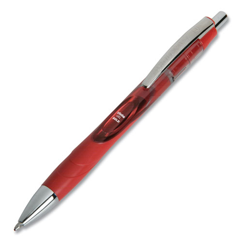 7520016849429 SKILCRAFT VISTA Gel Pen, Retractable, Bold 1 mm, Red Ink, Translucent Barrel, Dozen