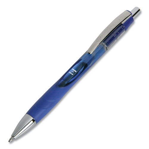 7520016849425 SKILCRAFT VISTA Gel Pen, Retractable, Bold 1 mm, Blue Ink, Translucent Blue/Blue/Silver Barrel, Dozen