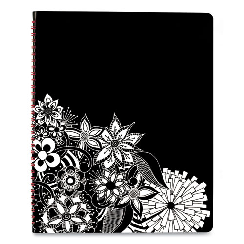 Floradoodle Weekly/Monthly Professional Planner, Adult Coloring Artwork, 11 x 8.5, Black/White Cover, 12-Month (Jan-Dec):2024