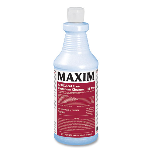 Maxim® AFBC Acid Free Restroom Cleaner, Fresh Scent, 32 oz Bottle, 12/Carton