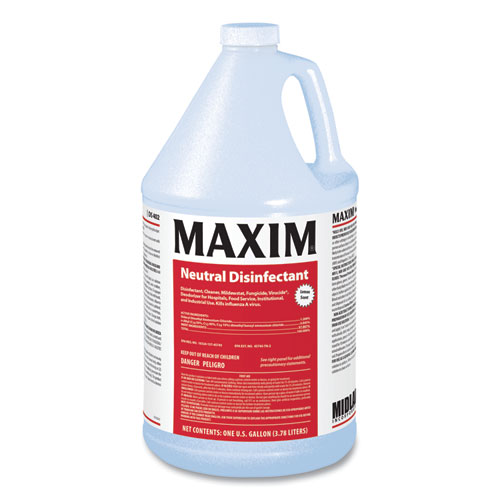 Maxim® Neutral Disinfectant, Lemon Scent, 1 gal Bottle, 4/Carton
