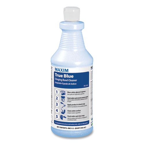 Maxim® True Blue Clinging Bowl Cleaner, Mint Scent, 32 Oz Bottle, 12/Carton