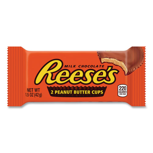 Reese's® Peanut Butter Cups Bar, Full Size, 1.5 oz Bar, 2 Cups/Bar, 36 Bars/Box, Ships in 1-3 Business Days