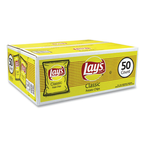 Regular Potato Chips, Classic Flavor, 1 oz Bag, 50/Carton, Ships in 1-3 Business Days
