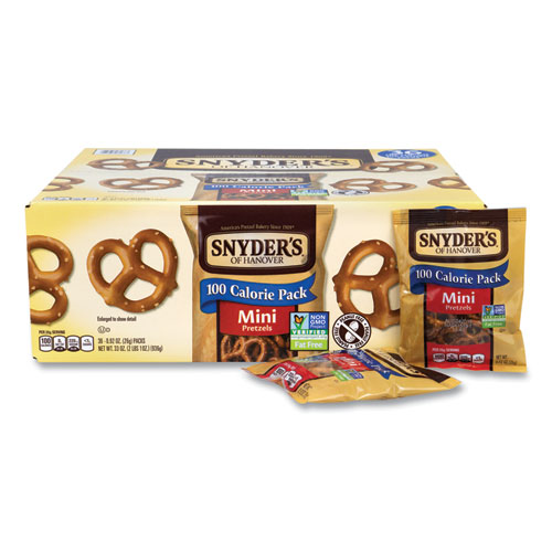 Mini Pretzels, 0.92 oz Bags, 36 Bags/Carton