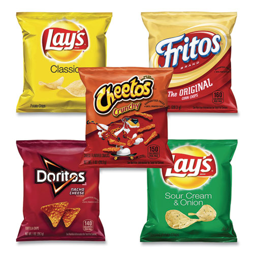Image of Frito-Lay Potato Chips Bags Variety Pack, Assorted Flavors, 1 Oz Bag, 50 Bags/Carton, Ships In 1-3 Business Days