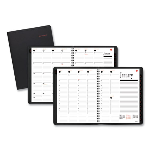 Image of At-A-Glance® 800 Range Weekly/Monthly Appointment Book, 11 X 8.25, Black Cover, 12-Month (Jan To Dec): 2024