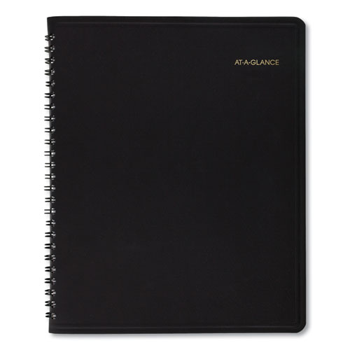 Image of At-A-Glance® Monthly Planner In Business Week Format, 10 X 8, Black Cover, 12-Month (Jan To Dec): 2024