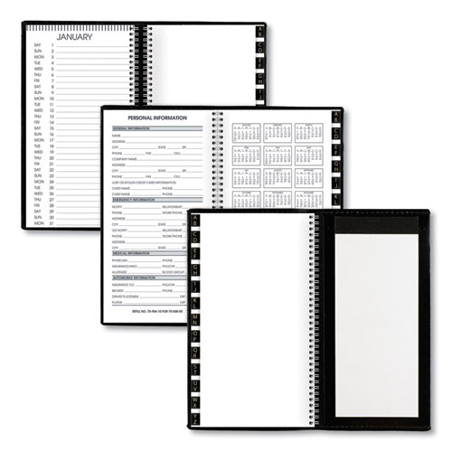 Image of At-A-Glance® Compact Weekly Appointment Book, 6.25 X 3.25, Black Cover, 12-Month (Jan To Dec): 2024