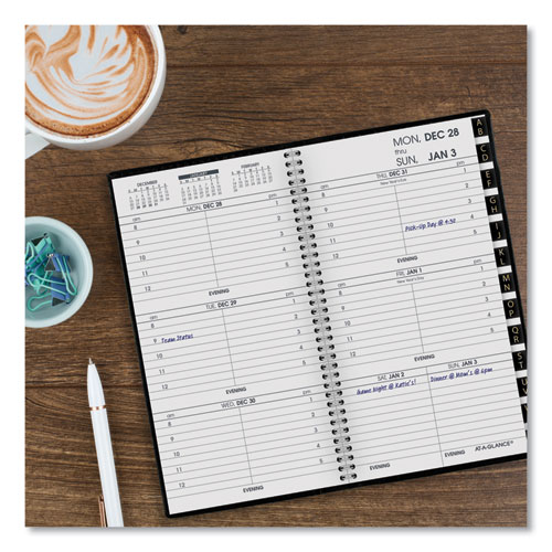 Compact Weekly Appointment Book, 6.25 x 3.25, Black Cover, 12-Month (Jan to Dec): 2024