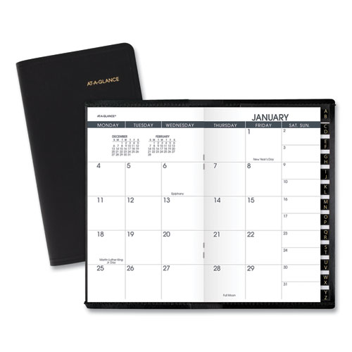 Image of Pocket-Size Monthly Planner, 6 x 3.5, Black Cover, 13-Month (Jan to Jan): 2023 to 2024