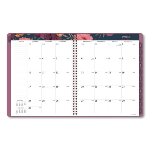 Dark Romance Weekly/Monthly Planner, Dark Romance Floral Artwork, 11 x 8.5, Multicolor Cover, 13-Month (Jan-Jan): 2024-2025