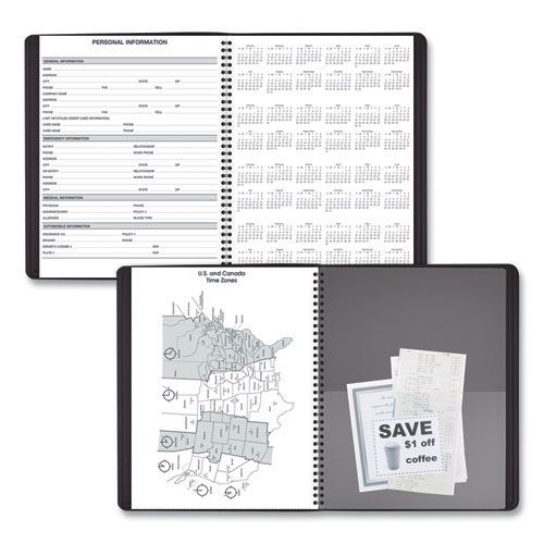 24-Hour Daily Appointment Book, 11 x 8.5, Black Cover, 12-Month (Jan to Dec): 2023