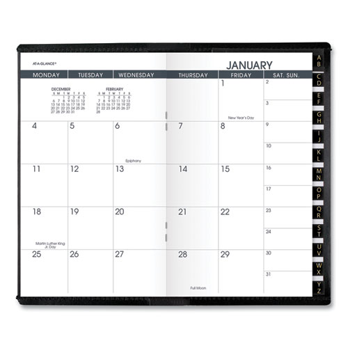 Pocket-Size Monthly Planner, 6 x 3.5, Black Cover, 13-Month (Jan to Jan): 2022 to 2023