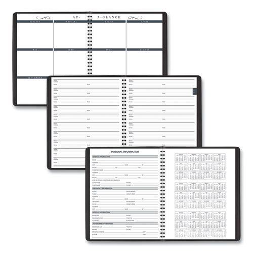 Monthly Planner in Business Week Format, 10 x 8, Black Cover, 12-Month (Jan to Dec): 2022
