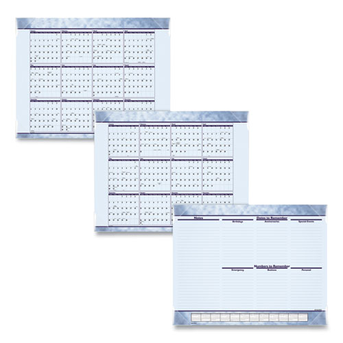 Image of At-A-Glance® Slate Blue Desk Pad, 22 X 17, Blue Sheets, Clear Corners, 12-Month (Jan To Dec): 2024