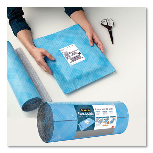 Image of Flex and Seal Shipping Roll, 15" x 50 ft, Blue/Gray
