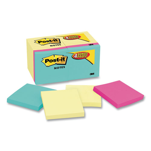 Original Pads Value Pack, 3 X 3, Canary Yellow/cape Town, 100-Sheet, 18 Pads