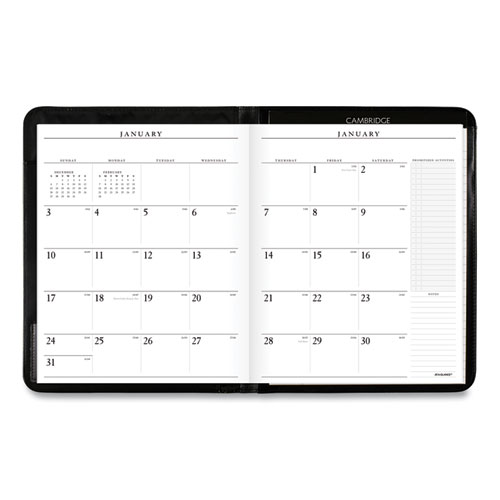 Executive Monthly Padfolio, 11 x 9, Black Cover, 13-Month (Jan to Jan): 2024 to 2025